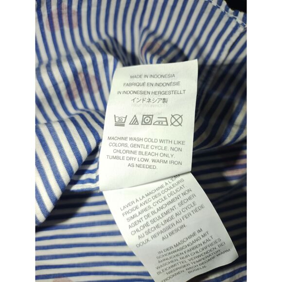 J. Crew Heart Pajama Dress Womens L Blue Red Sleepwear Nighttime - Picture 8 of 10